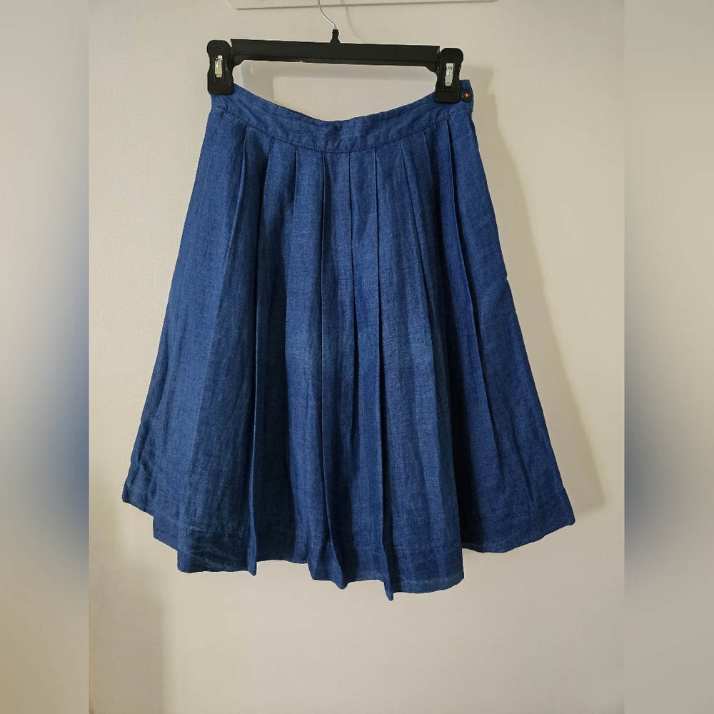 Chinti & Parker Blue Knee-Length A-Line Skirt